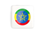 Ethiopia. Square icon with round flag. Download icon.