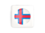 Faroe Islands. Square icon with round flag. Download icon.