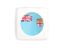 Fiji. Square icon with round flag. Download icon.