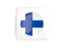 Finland. Square icon with round flag. Download icon.