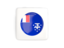 French Southern and Antarctic Lands. Square icon with round flag. Download icon.