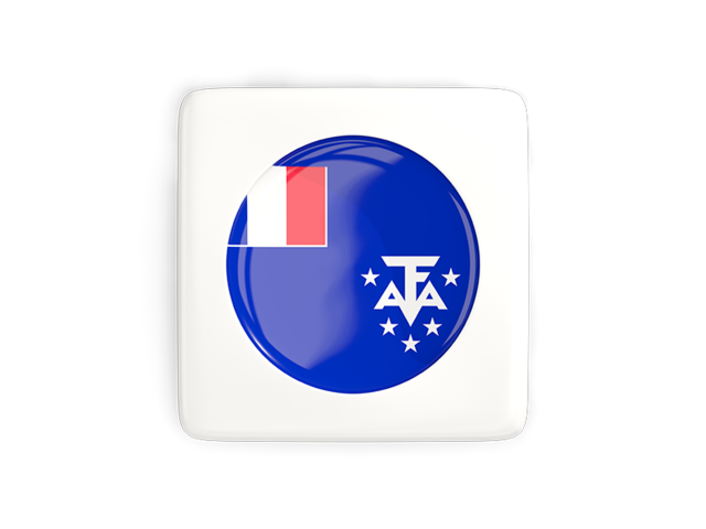 Square icon with round flag. Download flag icon of French Southern and Antarctic Lands at PNG format