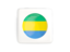 Gabon. Square icon with round flag. Download icon.