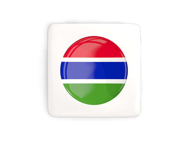 Square icon with round flag. Download flag icon of Gambia at PNG format