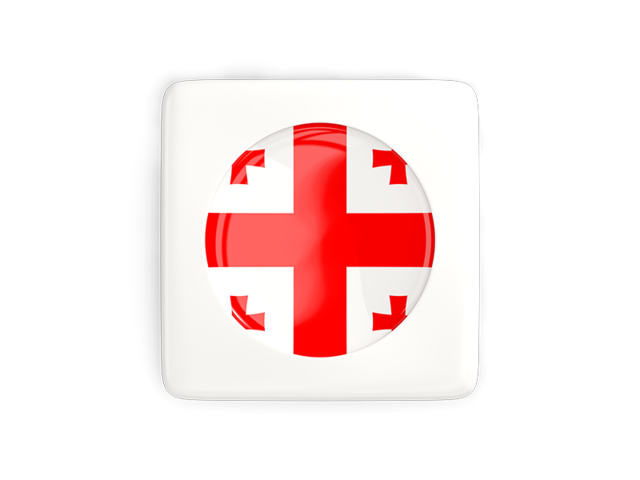 Square icon with round flag. Download flag icon of Georgia at PNG format