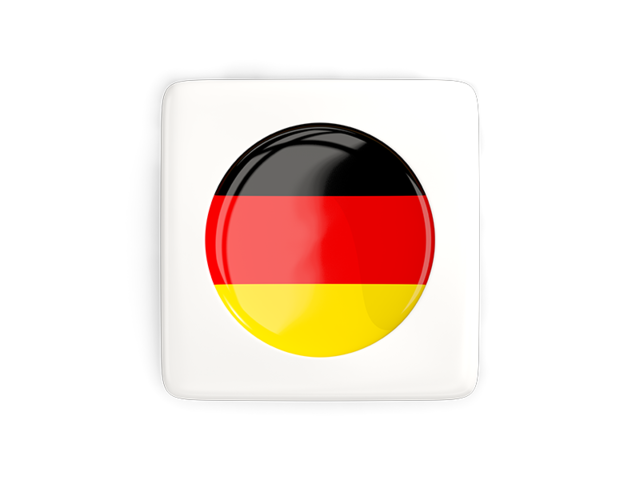 Квадратная иконка с круглым флагом. Скачать флаг. Германия