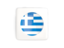 Greece. Square icon with round flag. Download icon.