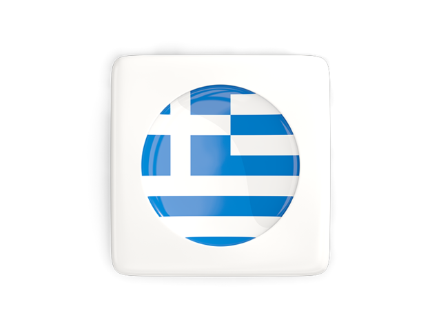 Square icon with round flag. Download flag icon of Greece at PNG format
