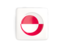 Greenland. Square icon with round flag. Download icon.