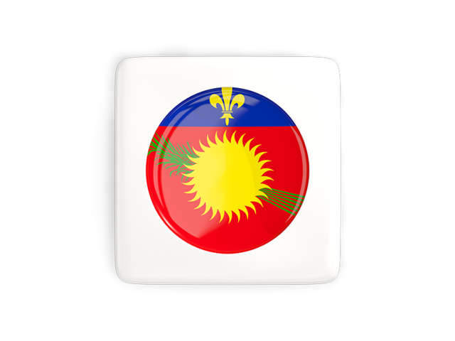 Square icon with round flag. Download flag icon of Guadeloupe at PNG format