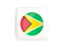 Guyana. Square icon with round flag. Download icon.