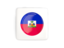 Haiti. Square icon with round flag. Download icon.