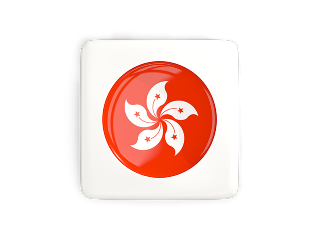Square icon with round flag. Download flag icon of Hong Kong at PNG format
