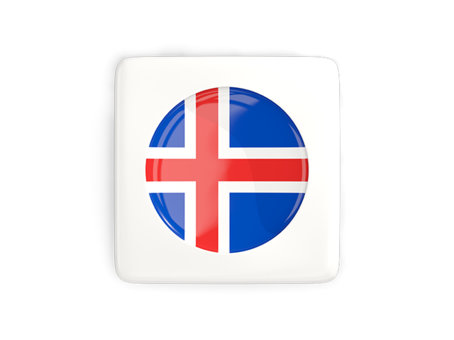 Квадратная иконка с круглым флагом. Скачать флаг. Исландия