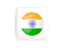 India. Square icon with round flag. Download icon.