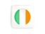 Ireland. Square icon with round flag. Download icon.