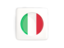 Italy. Square icon with round flag. Download icon.