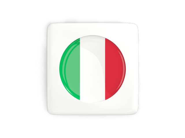 Квадратная иконка с круглым флагом. Скачать флаг. Италия