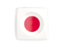 Japan. Square icon with round flag. Download icon.