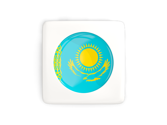 Square icon with round flag. Download flag icon of Kazakhstan at PNG format