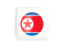 North Korea. Square icon with round flag. Download icon.