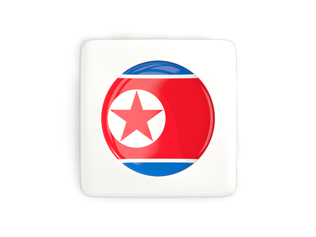 Квадратная иконка с круглым флагом. Скачать флаг. Северная Корея