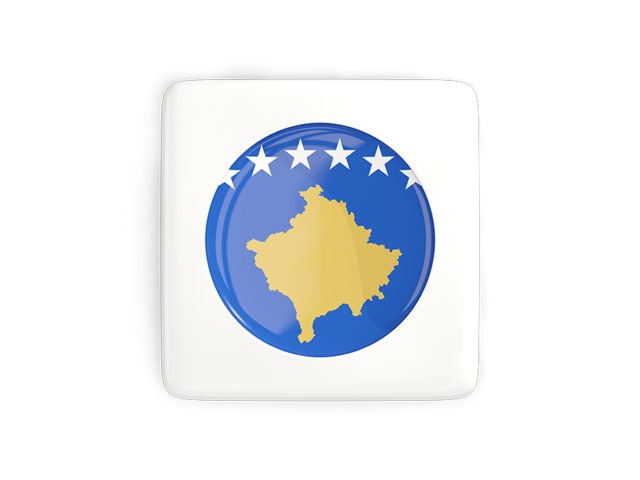 Квадратная иконка с круглым флагом. Скачать флаг. Косово