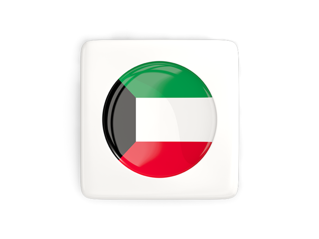 Square icon with round flag. Download flag icon of Kuwait at PNG format