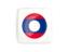 Laos. Square icon with round flag. Download icon.