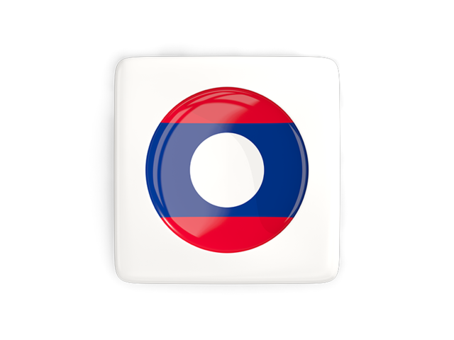 Квадратная иконка с круглым флагом. Скачать флаг. Лаос
