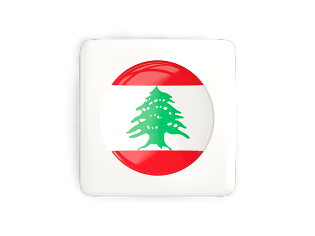 Square icon with round flag. Download flag icon of Lebanon at PNG format