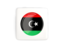 Libya. Square icon with round flag. Download icon.