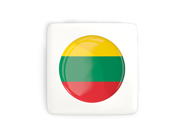 Квадратная иконка с круглым флагом. Скачать флаг. Литва