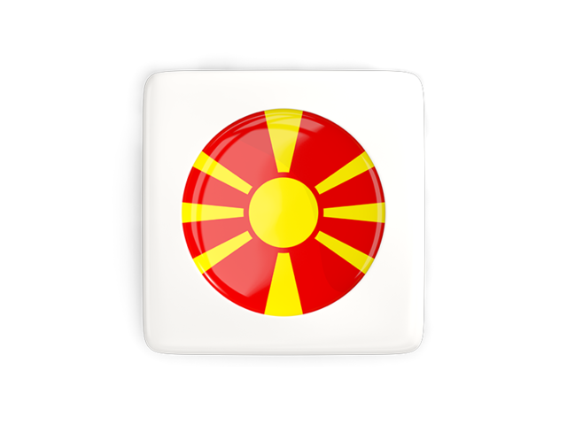 Square icon with round flag. Download flag icon of Macedonia at PNG format