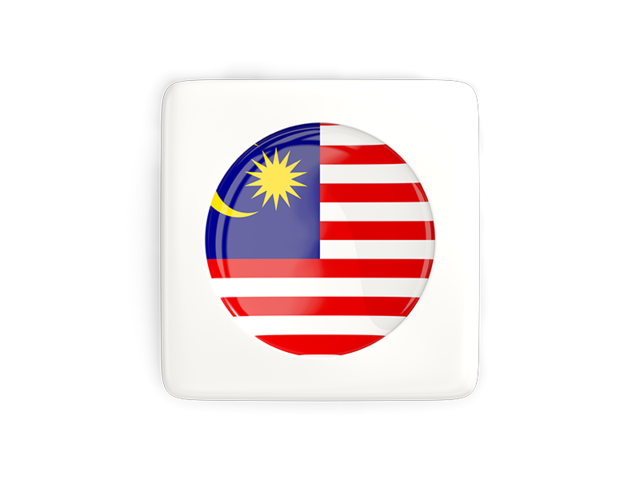 Квадратная иконка с круглым флагом. Скачать флаг. Малайзия