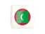 Maldives. Square icon with round flag. Download icon.