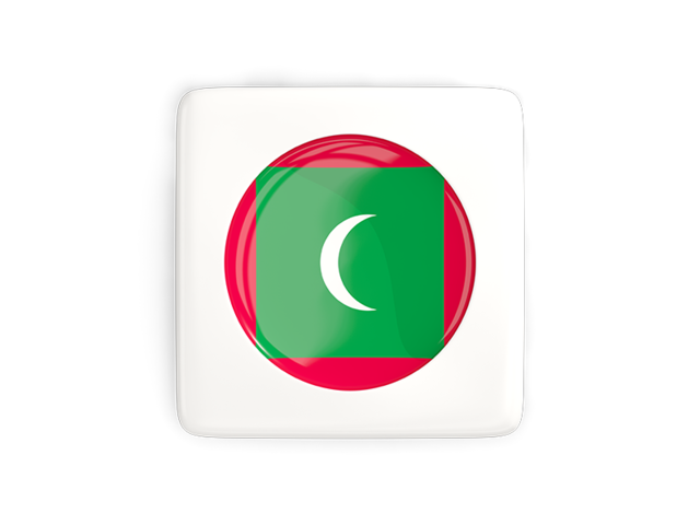 Квадратная иконка с круглым флагом. Скачать флаг. Мальдивы