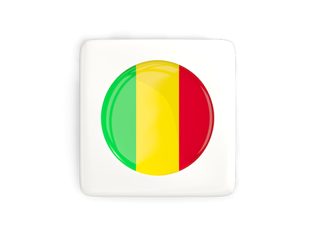 Квадратная иконка с круглым флагом. Скачать флаг. Мали