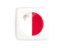 Malta. Square icon with round flag. Download icon.