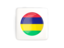 Mauritius. Square icon with round flag. Download icon.