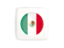 Mexico. Square icon with round flag. Download icon.