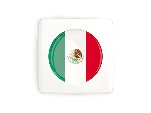 Квадратная иконка с круглым флагом. Скачать флаг. Мексика