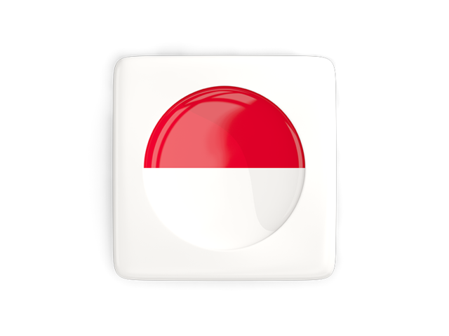 Квадратная иконка с круглым флагом. Скачать флаг. Монако