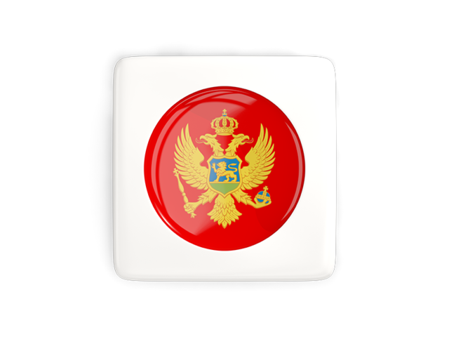 Square icon with round flag. Download flag icon of Montenegro at PNG format