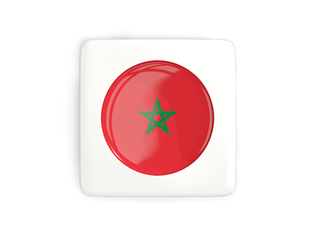 Квадратная иконка с круглым флагом. Скачать флаг. Марокко