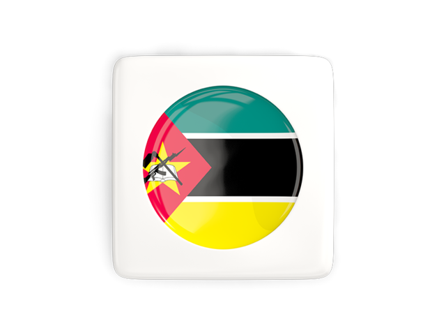 Square icon with round flag. Download flag icon of Mozambique at PNG format