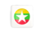 Myanmar. Square icon with round flag. Download icon.