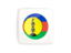 New Caledonia. Square icon with round flag. Download icon.