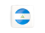 Nicaragua. Square icon with round flag. Download icon.