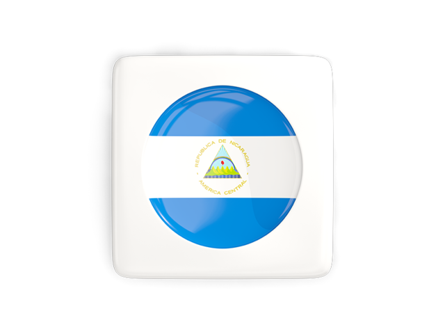 Квадратная иконка с круглым флагом. Скачать флаг. Никарагуа